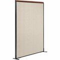 Interion By Global Industrial Interion Deluxe Freestanding Office Partition Panel, 48-1/4inW x 73-1/2inH, Tan 694846FTN